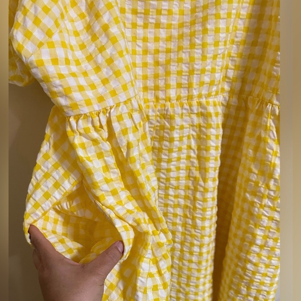 Old Navy Fit & Flare Puff Sleeve Seersucker All Day Mini Swing Dress Women 4X - Picture 6 of 9